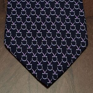 Vintage Brooks Brothers Makers Blue Purple Printed In Italy Made In USA Long